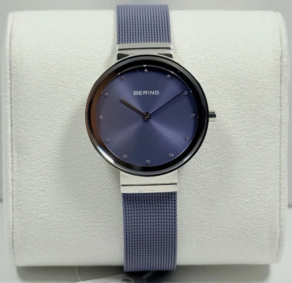 Bering Classic 10131-909 Lavender Dial Mesh Stainless Steel Women’s Watch